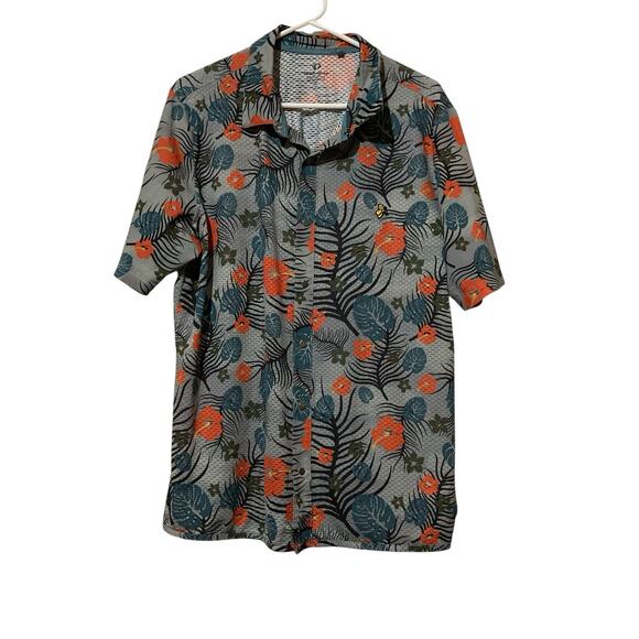 REI Co Op Shirt Men’s Sz XL Pearl Izumi Button Up Floral Hawaiian Short Sleeve - Picture 1 of 6